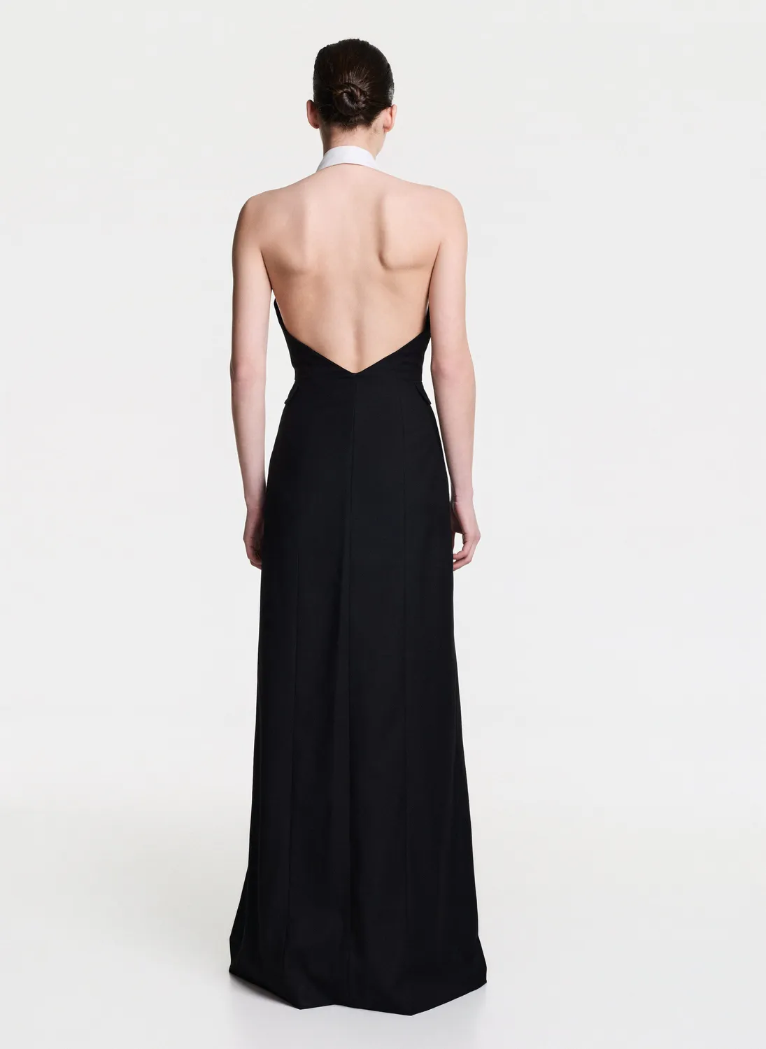 Dualitae rochie-sacou arhitecturală neagră lână