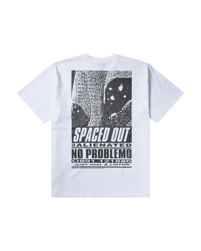 No Problemo Spaced Out tricou alb bumbac