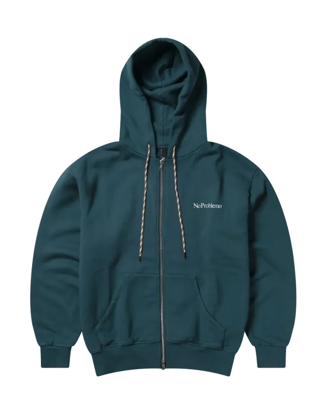 Mini Problemo Zip Hoodie hanorac turcoaz bumbac