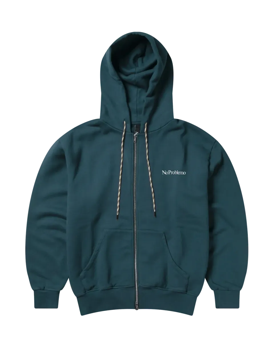 Mini Problemo Zip Hoodie hanorac turcoaz bumbac