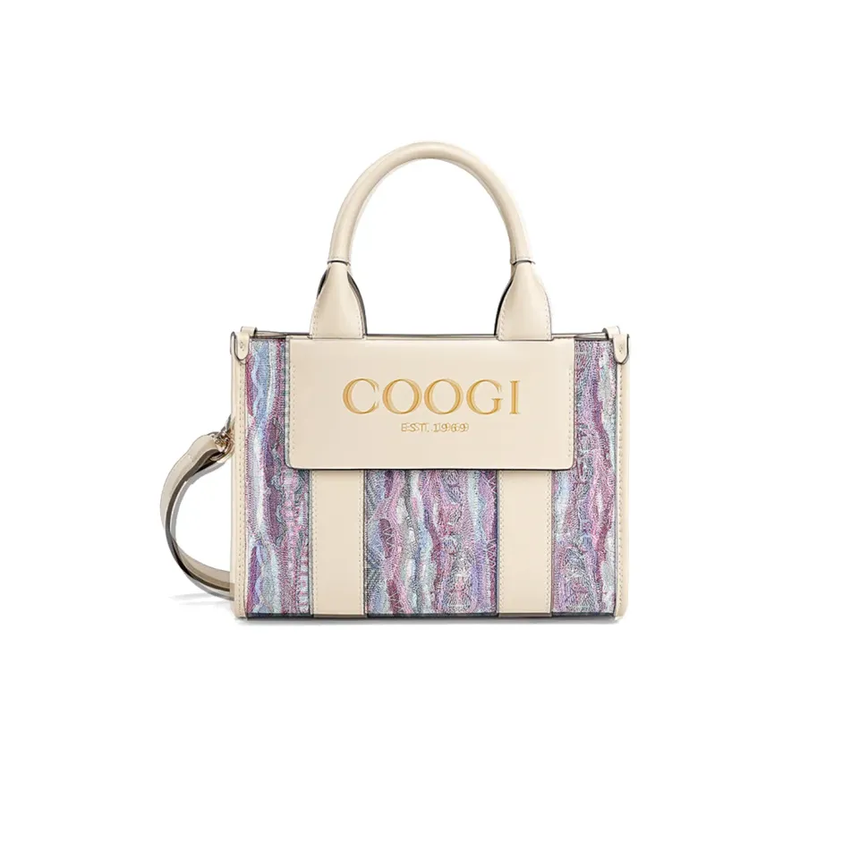 COOGI Hamptons geantă mini fuchsia piele imprimată