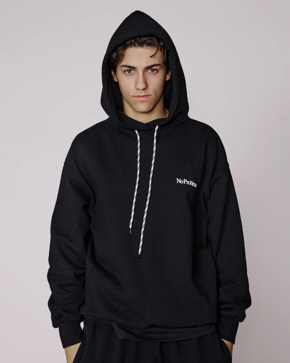No Problemo SIDD hanorac negru bumbac fleece