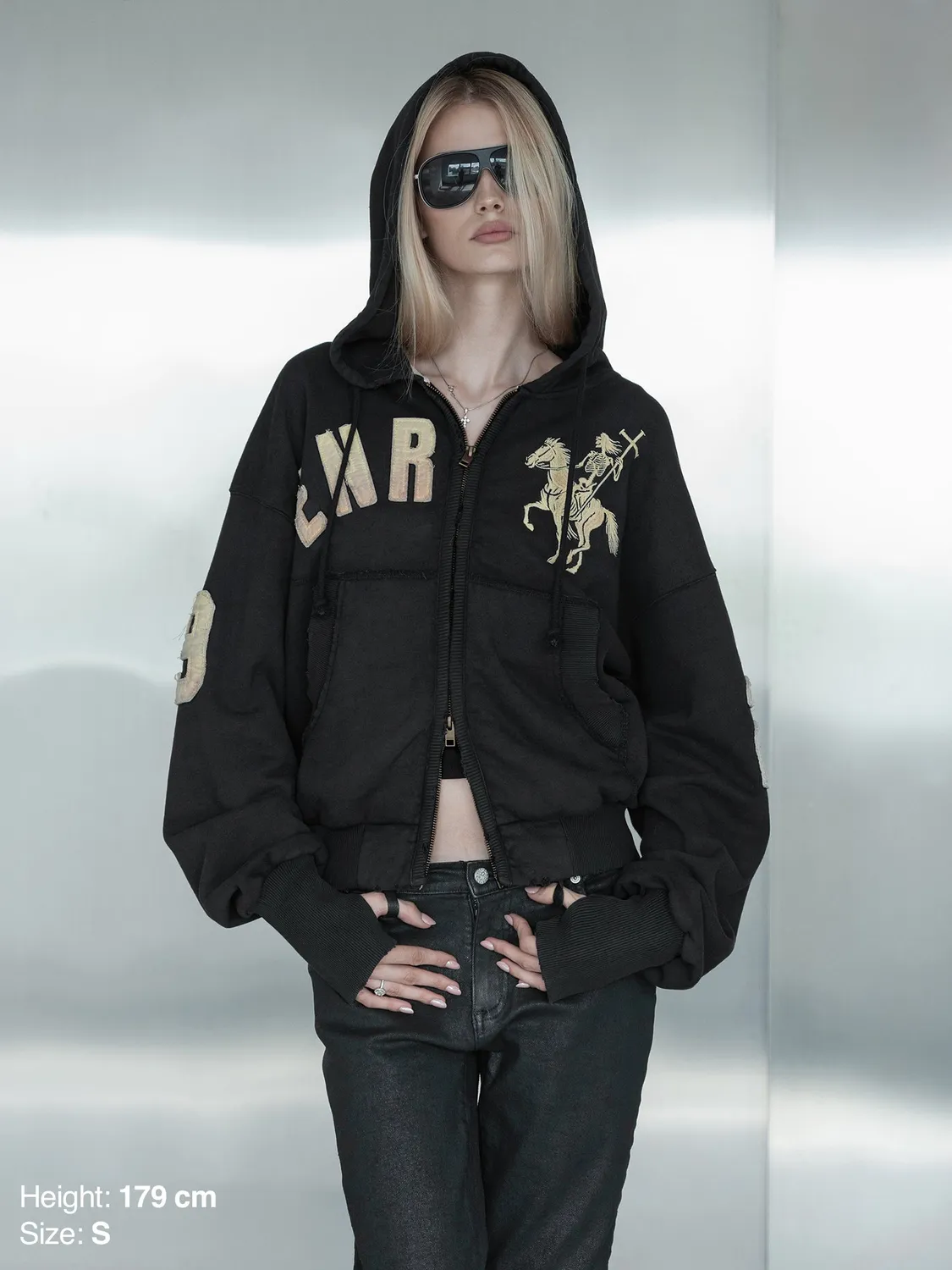 Enrage 2010 Zip Hoodie hanorac negru bumbac