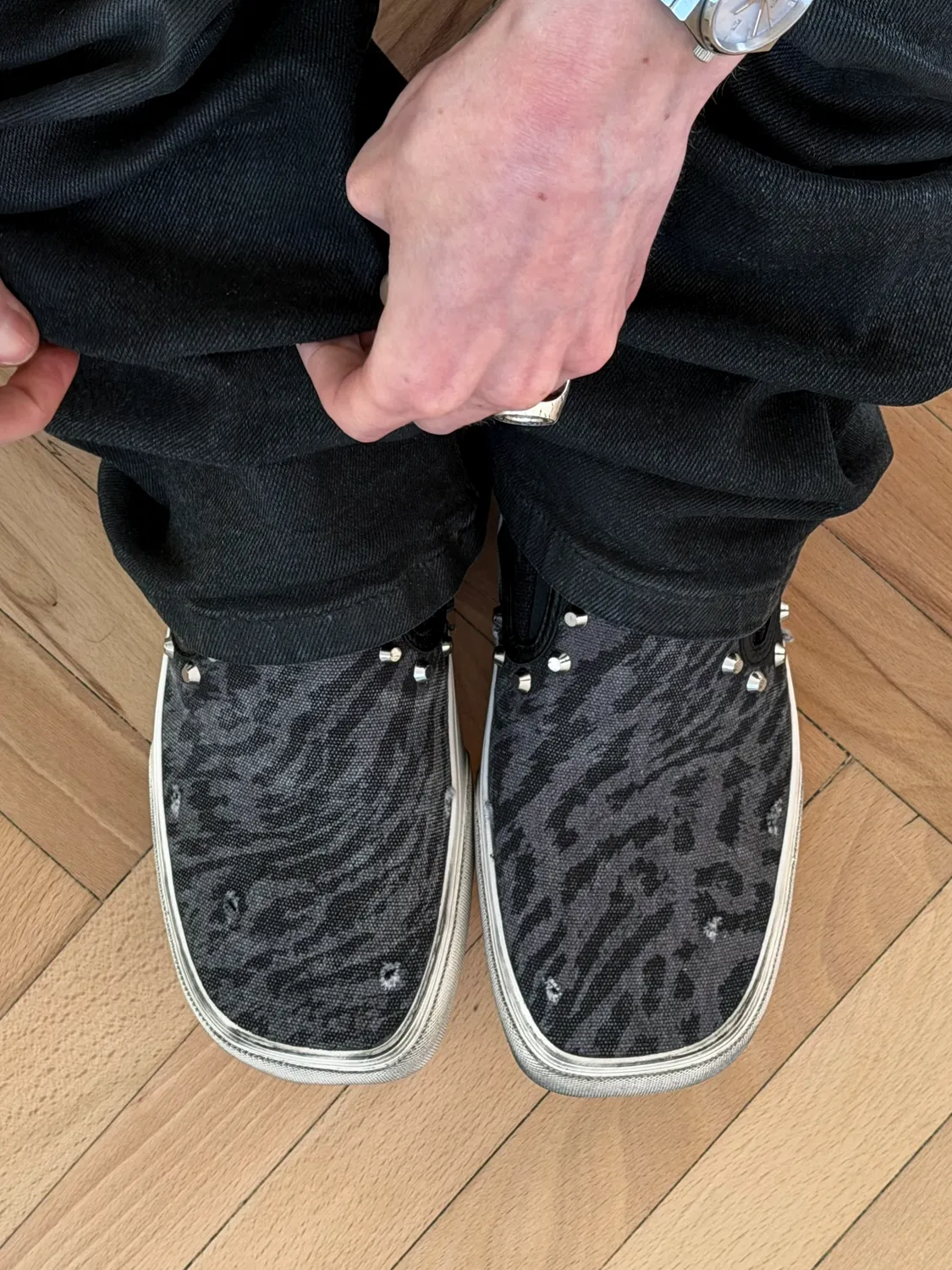 Enrage Slip On Black Leopard teniși slip-on leopard