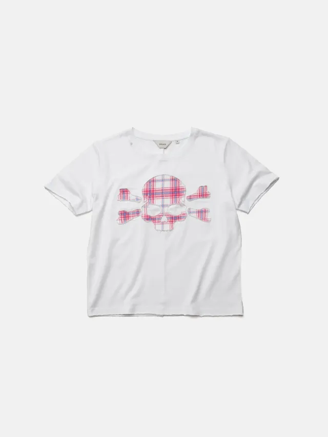 Enrage Round Neck Tee tricou alb craniu bumbac