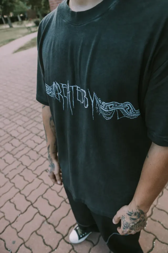 CREATEDBY Web of Chains tricou negru grafic