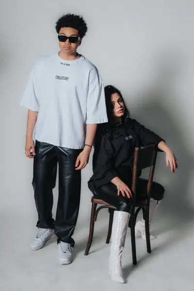Createdby Butterfly V3 tricou alb oversize bumbac greu