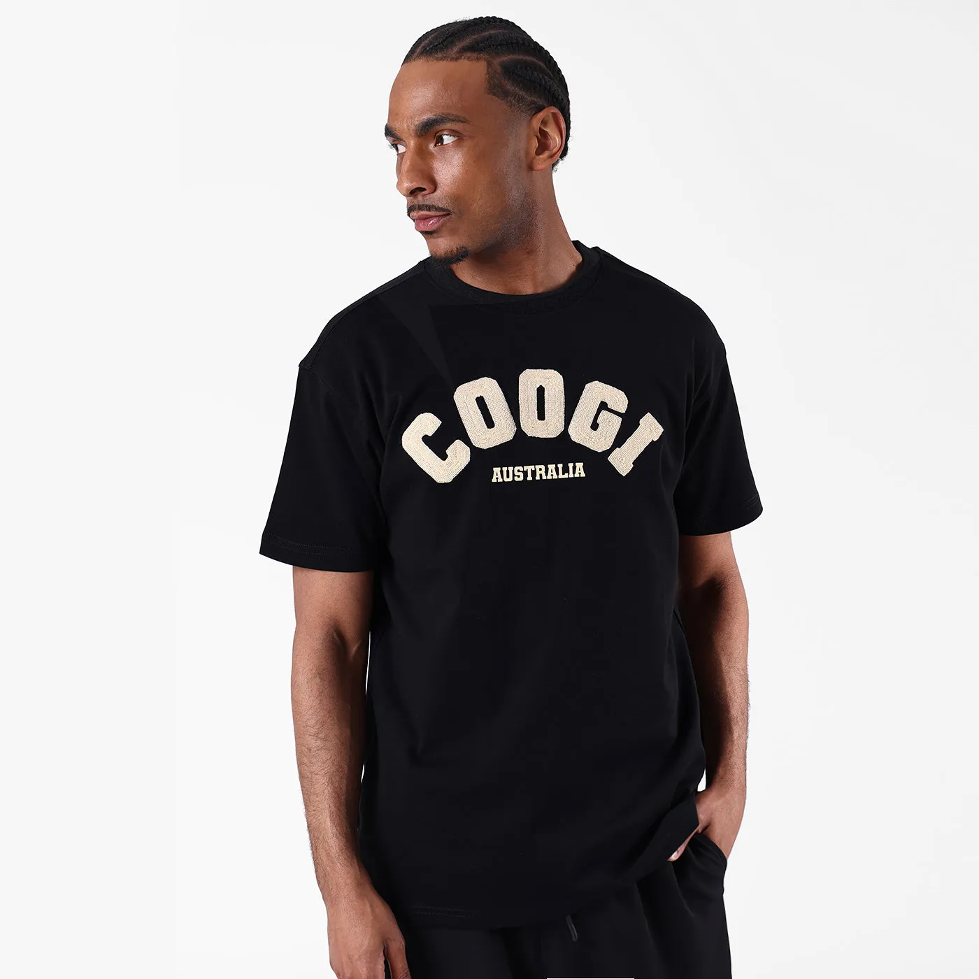 COOGI Applique tricou negru bumbac clasic