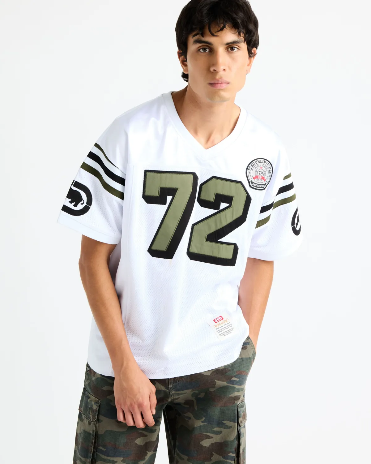 Ecko Red Lennox Jersey Short Sleeve Knit tricou alb plasa