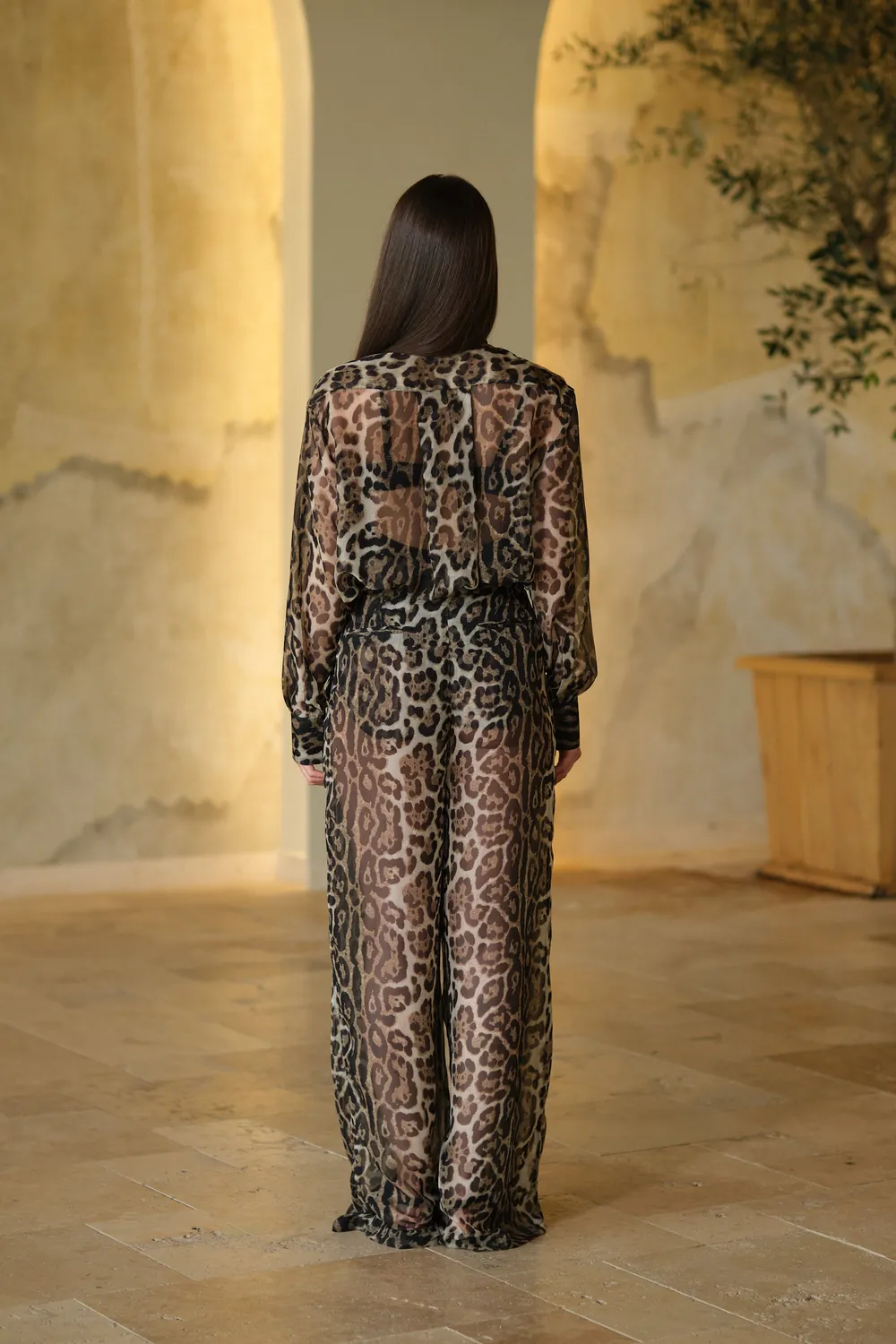 Dualitae ISLA set leopard voal poliester S-M