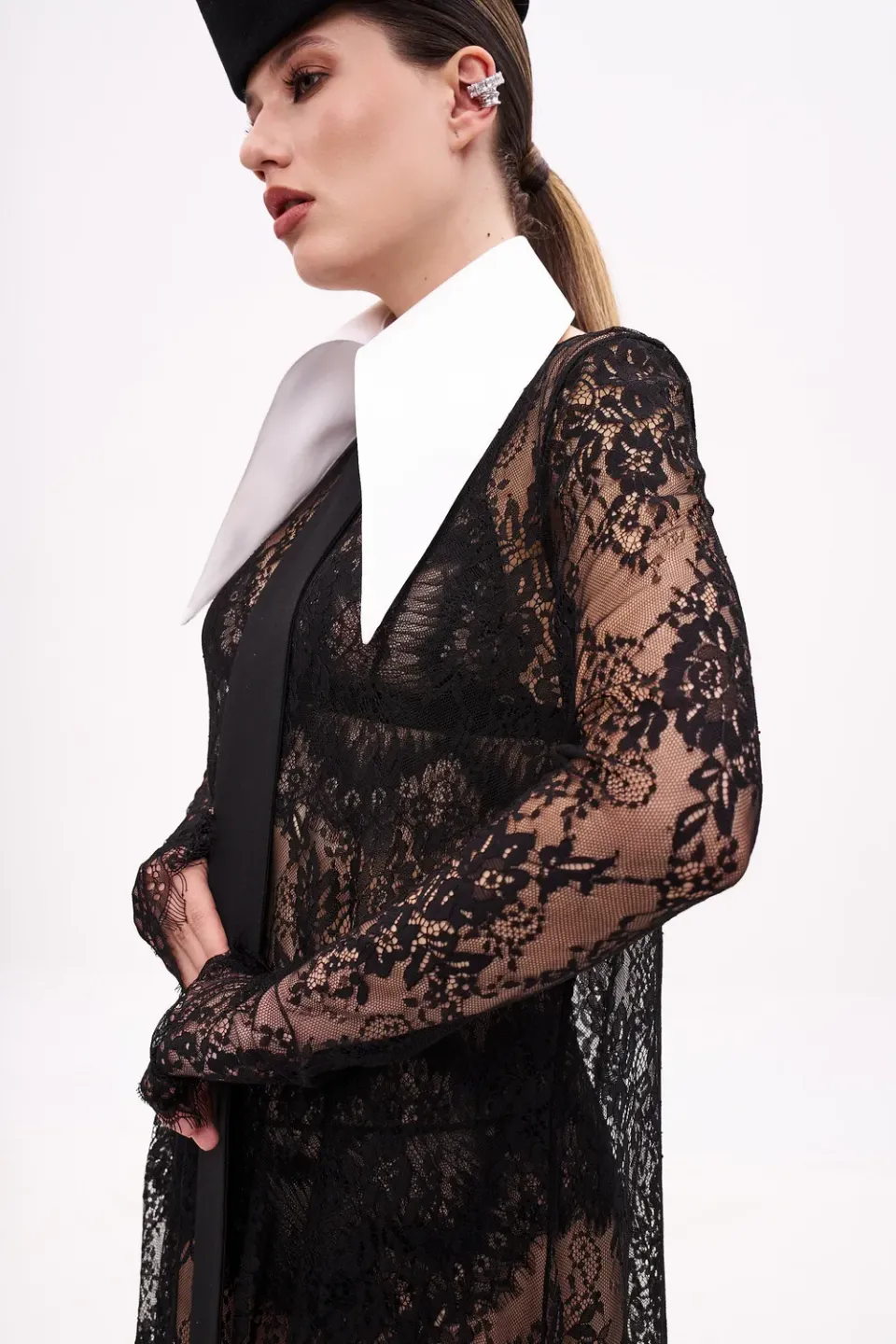 Dualitae ALICE guler alb oversize accesoriu din bumbac