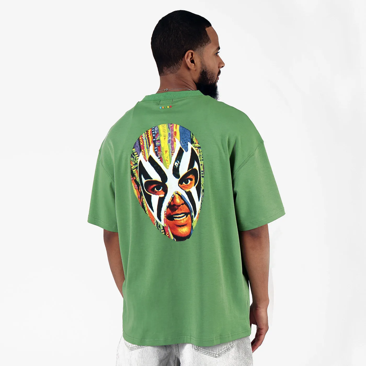 COOGI Mask Tee tricou oversized verde bumbac
