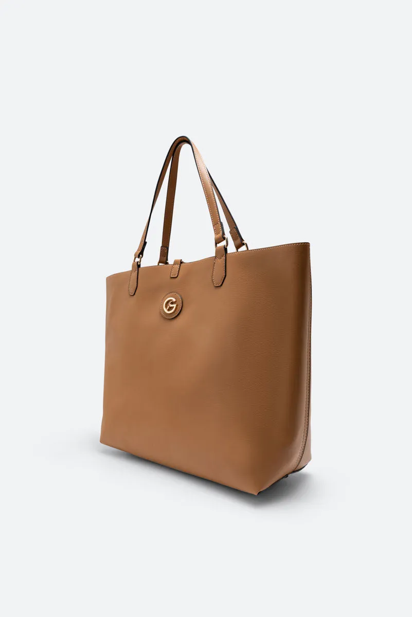 Gattinoni Teodosia Reversible geanta umar bej 34 cm