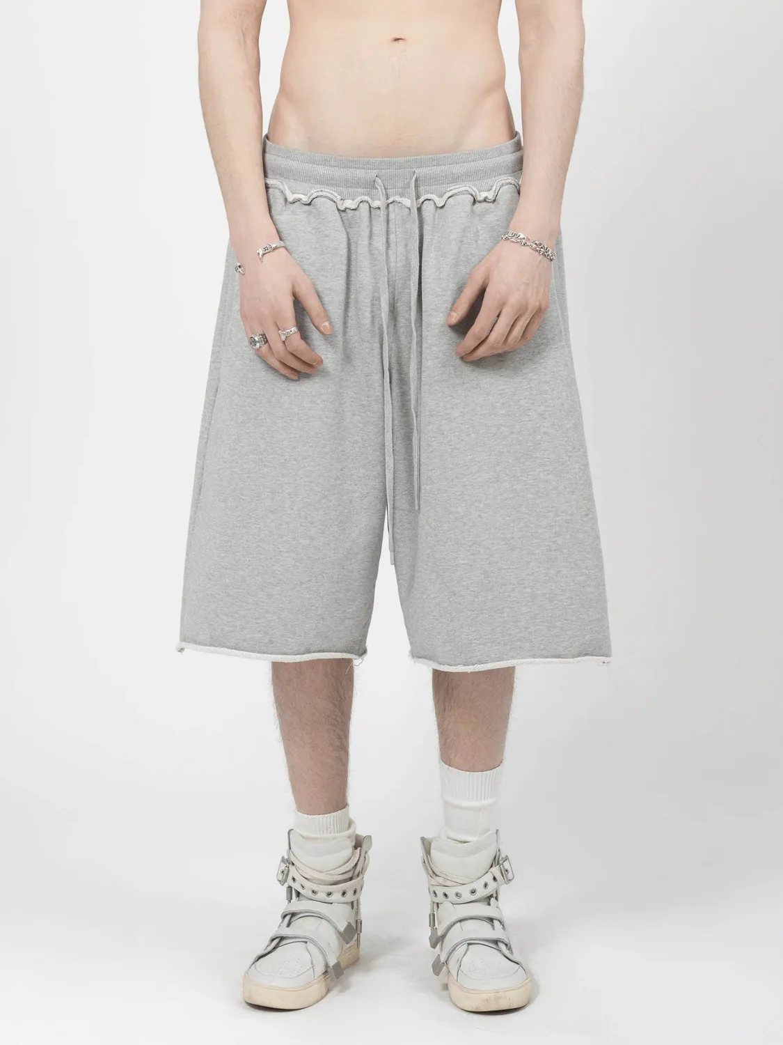 Enrage Maxi Shorts pantaloni scurti gri bumbac