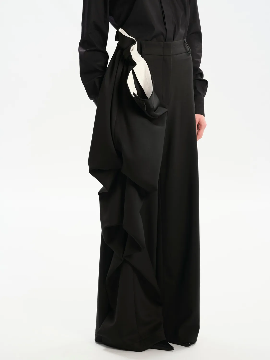 Dualitae Solene Black Trousers pantaloni negri 113 cm