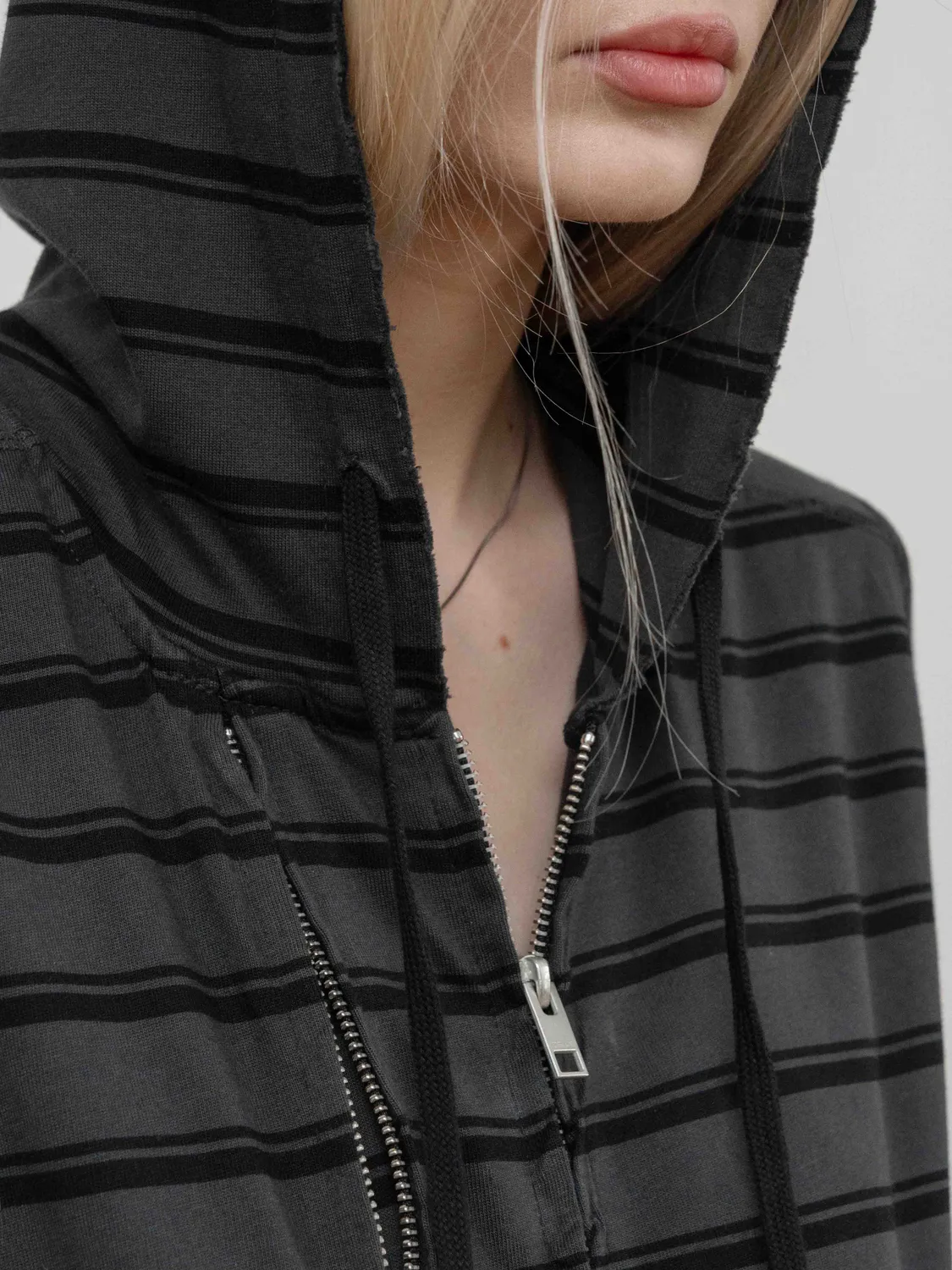 Enrage Slim Zip Hoodie hanorac negru dungi