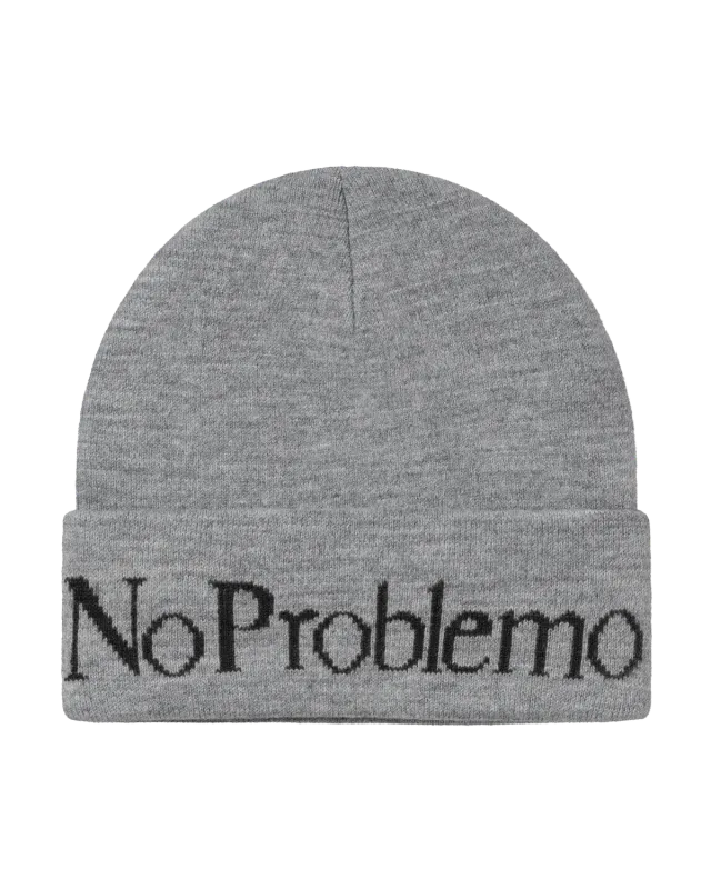 No Problemo Beanie căciulă gri acrilic