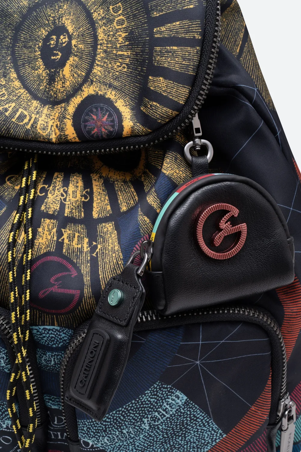 Gattinoni Planetarium Black rucsac mare negru tehnic piele