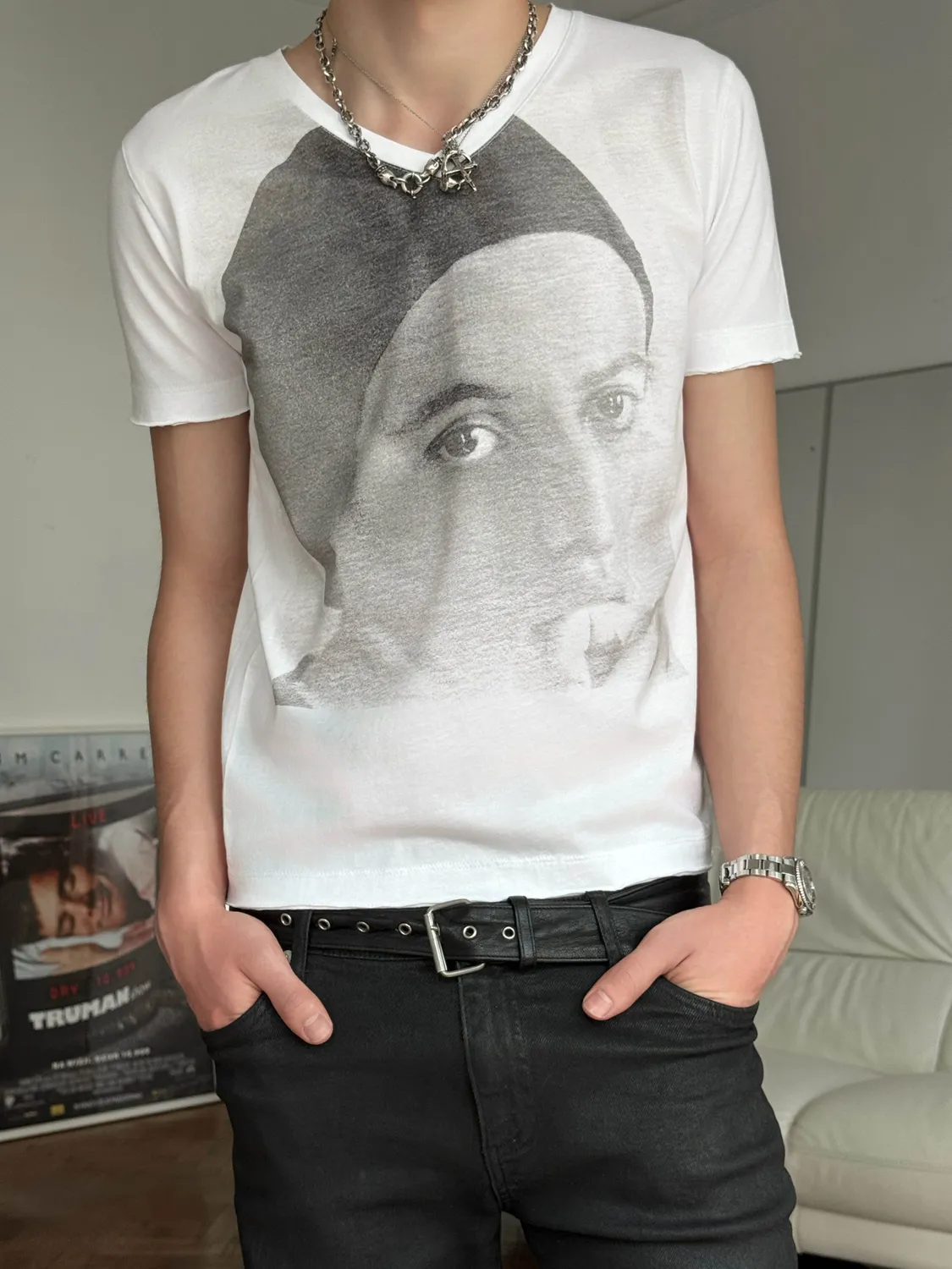 Enrage V-Neck Tee Dorothy White tricou alb bumbac