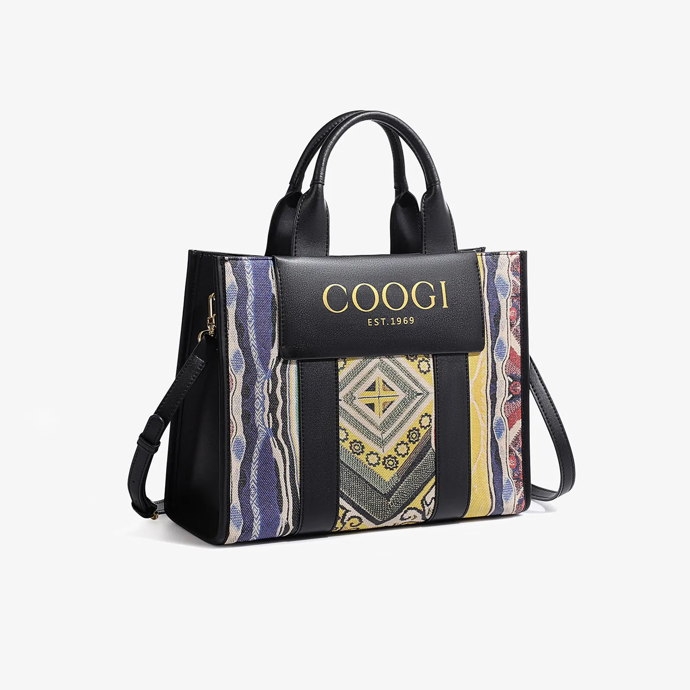 COOGI Hamptons geantă tote neagră piele sintetică