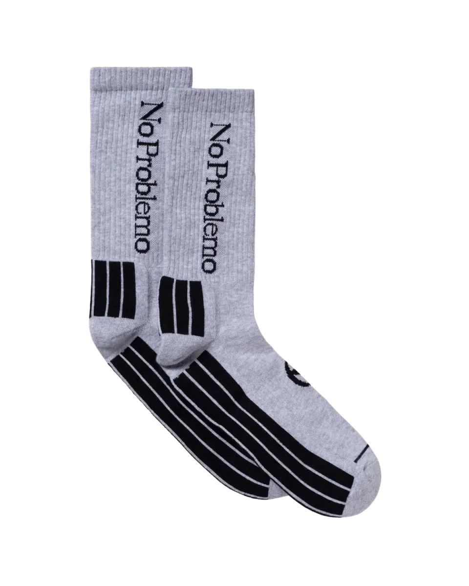 No Problemo Sock șosete gri melanj talpă matlasată