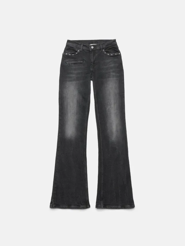 Enrage Flared Jeans blugi negri evazati