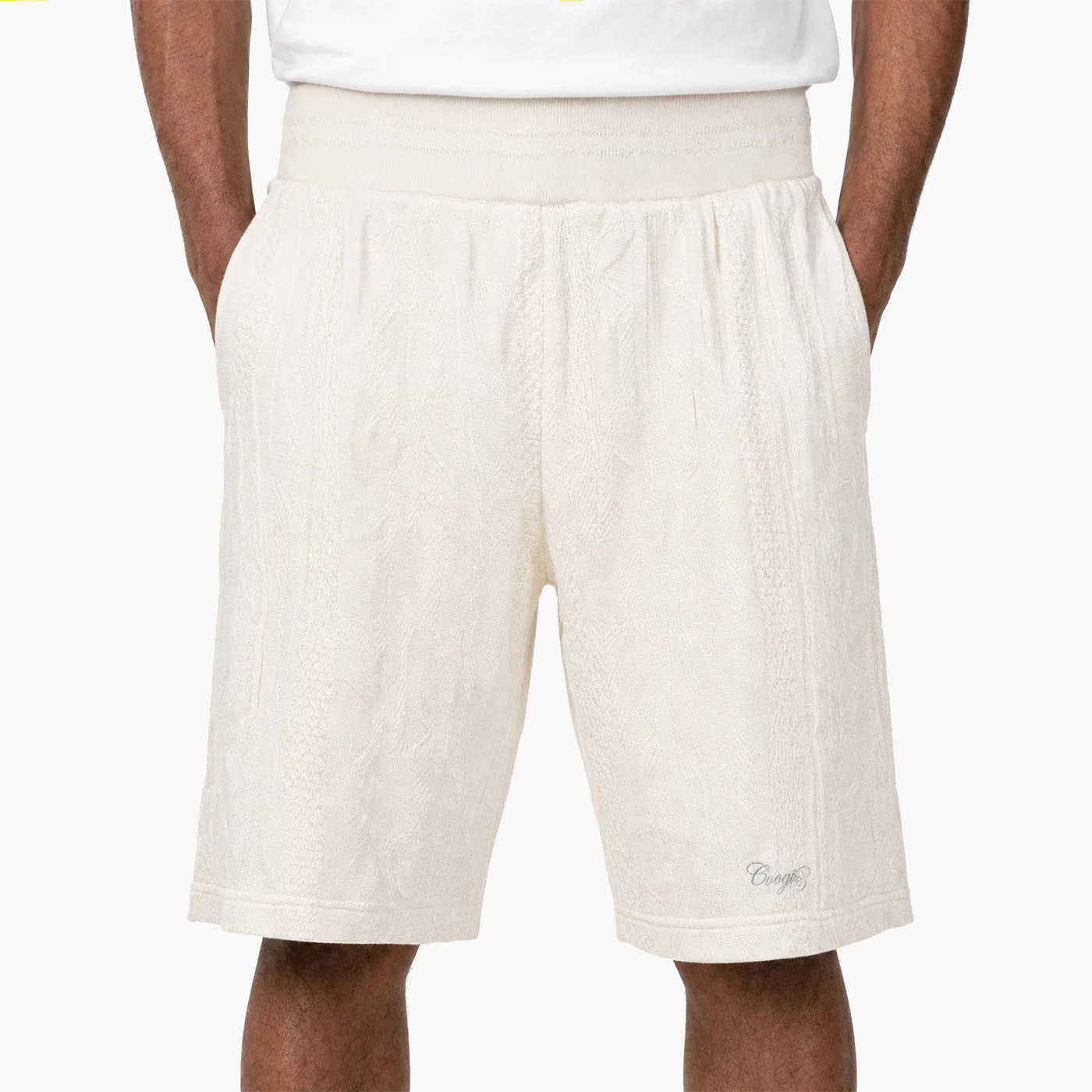 COOGI Cloud Dancer pantaloni scurti tricot albi bumbac