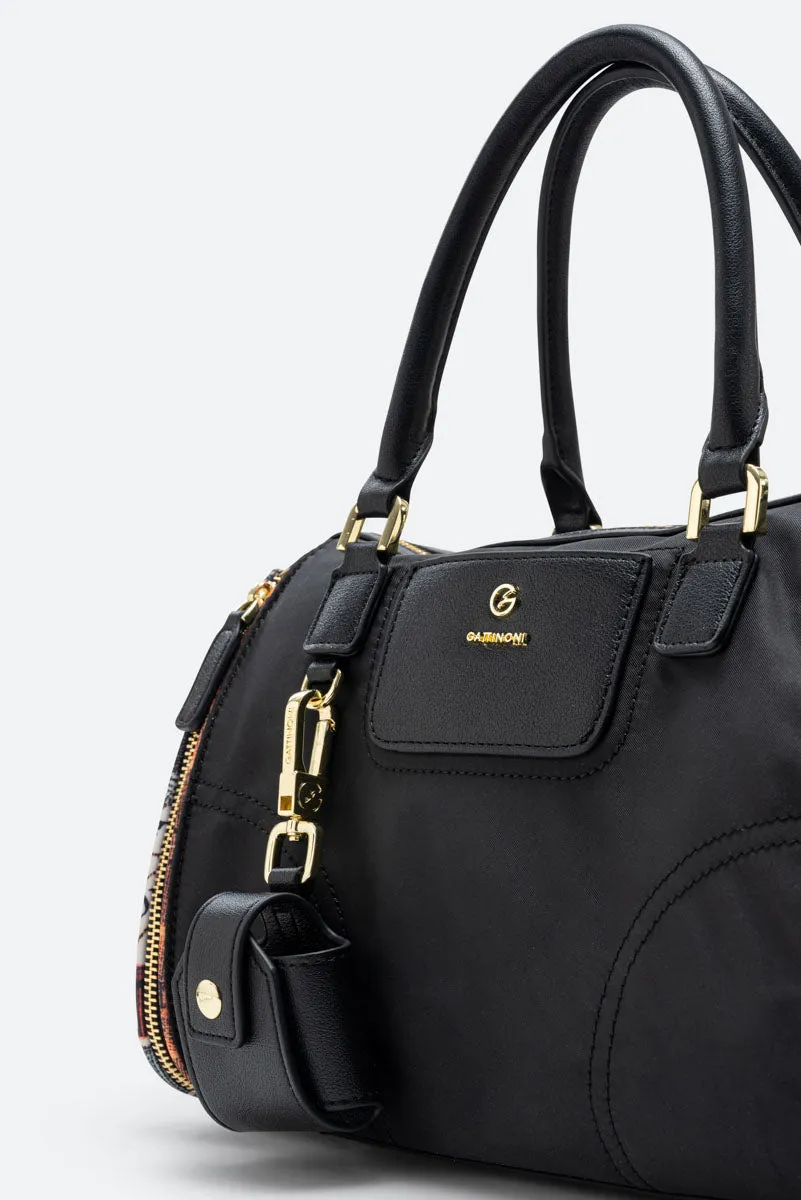 Gattinoni Colorsoul bauletto geanta neagra nailon 27 cm