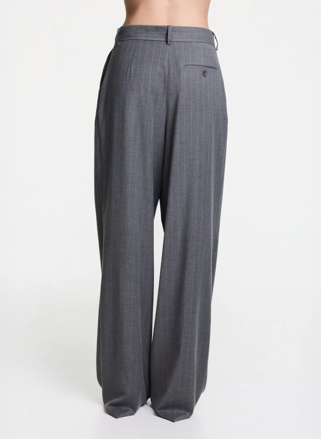 Dualitae Valentina Tailored Trousers With Pleats pantaloni gri
