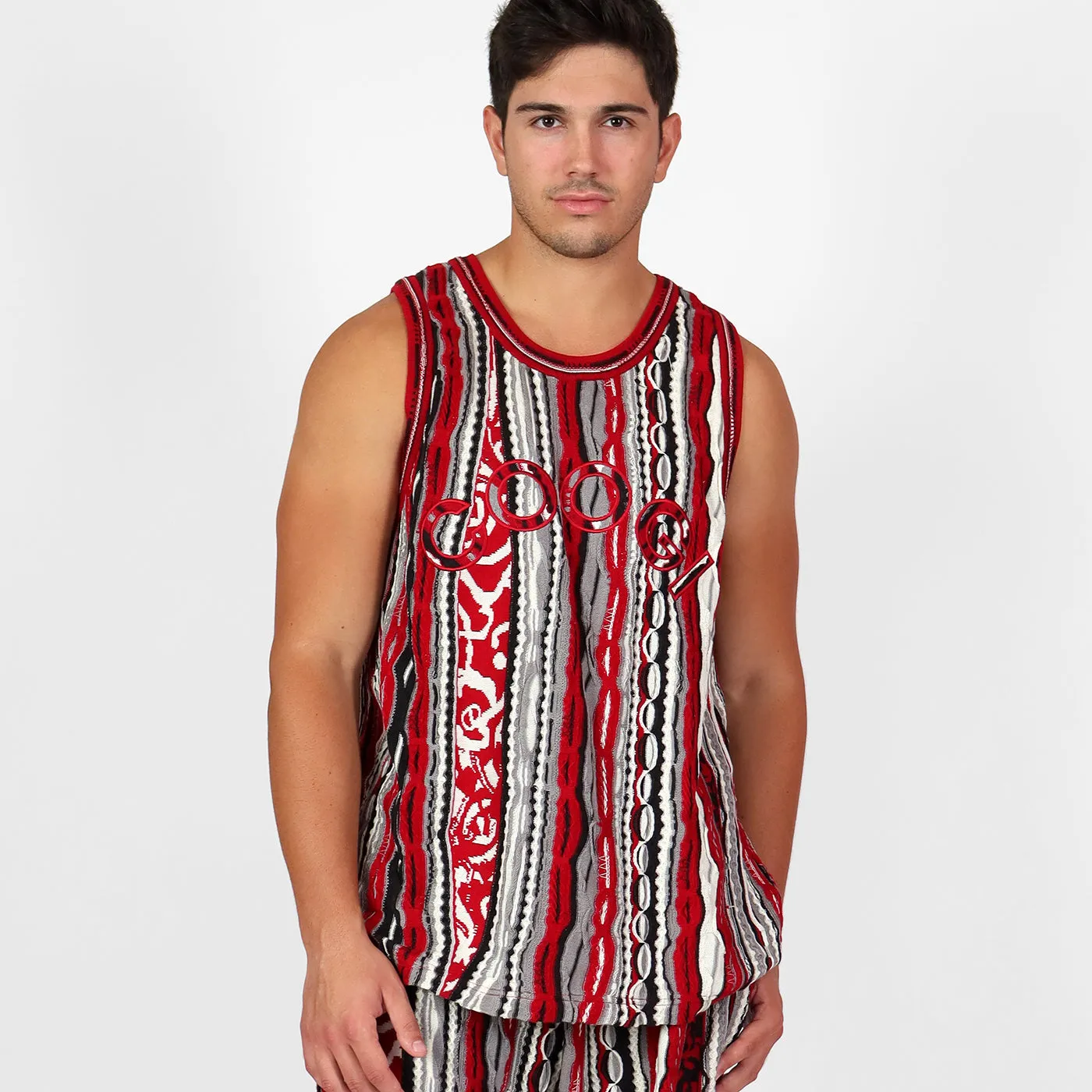 COOGI Basketball Jersey maiou rosu-negru bumbac