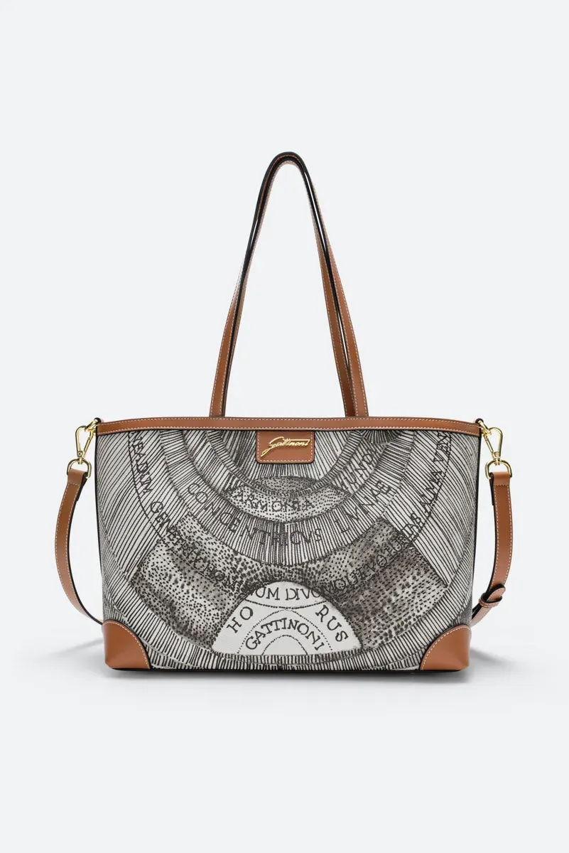 Gattinoni Lady Ink Sepia crossbody patrata PVC compacta