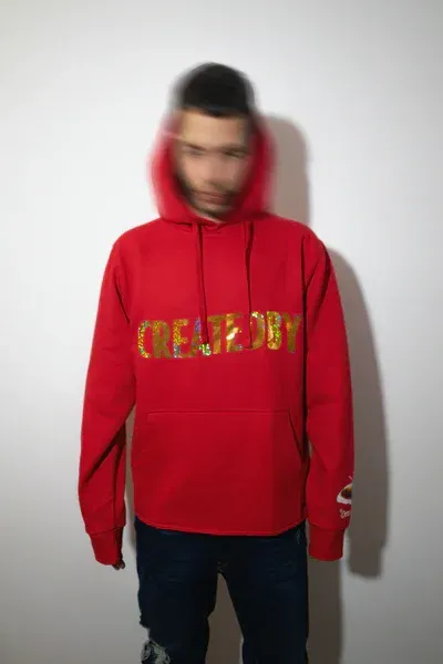 CREATEDBY Logo sweatshirt rosu bumbac gros