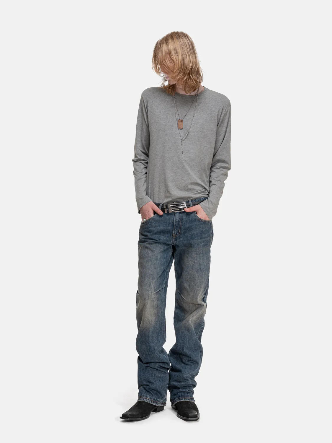 Enrage Daily Longsleeve bluză gri modal