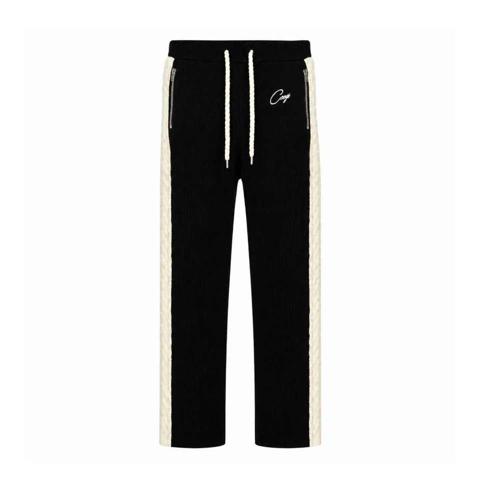 COOGI Heavy Weight Fashion Knit pantaloni trening negri bumbac