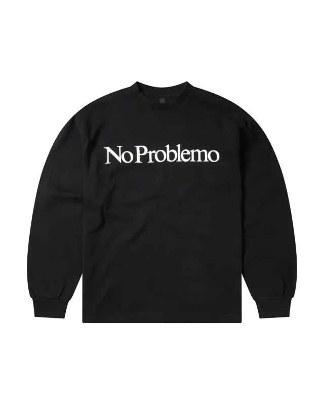 No Problemo LS Tee tricou negru mânecă lungă bumbac