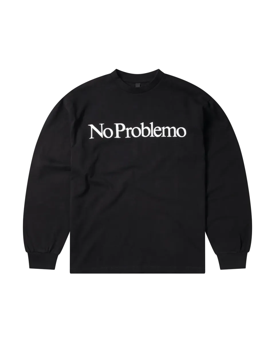 No Problemo LS Tee tricou negru mânecă lungă bumbac