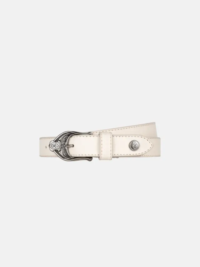 Enrage Leather Belt curea albă piele
