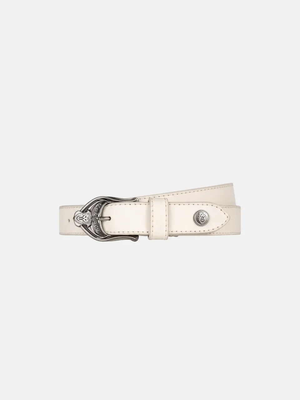Enrage Leather Belt curea albă piele