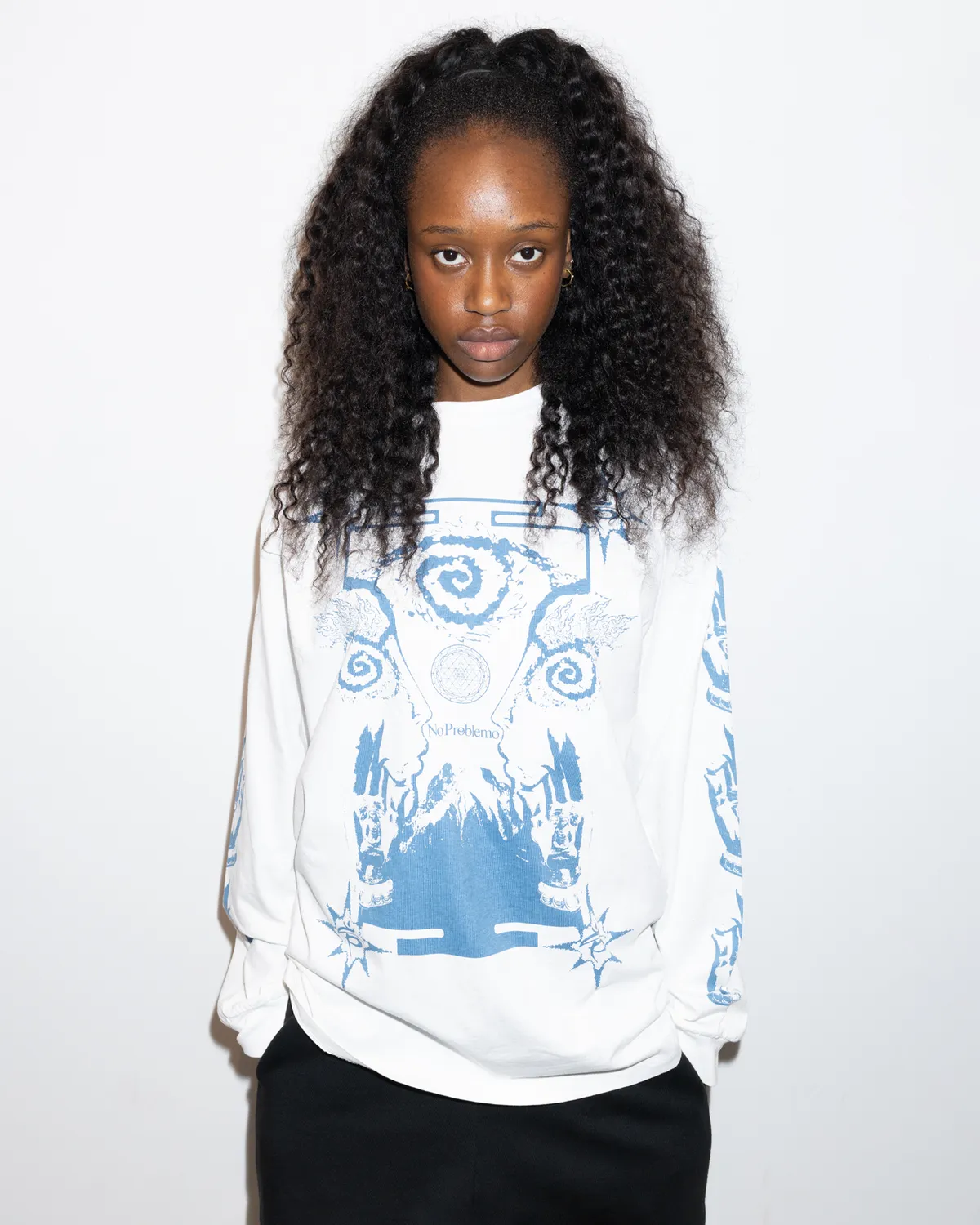 No Problemo Holy Mountain LS Tee tricou alb M bumbac