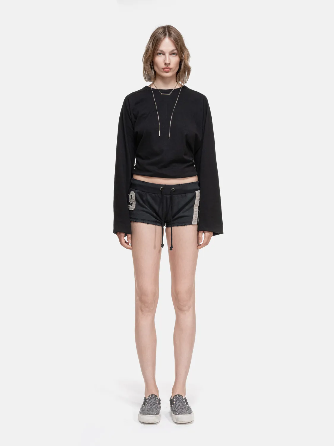 Enrage 2010 Micro Shorts pantaloni scurți negri vintage