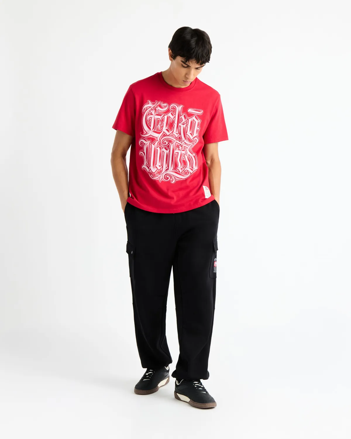 Ecko Red Cargo Pocket pantaloni fleece baggy