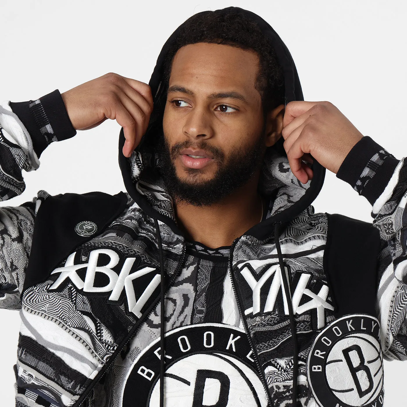 COOGI X NBA Brooklyn Nets hanorac cu fermoar negru