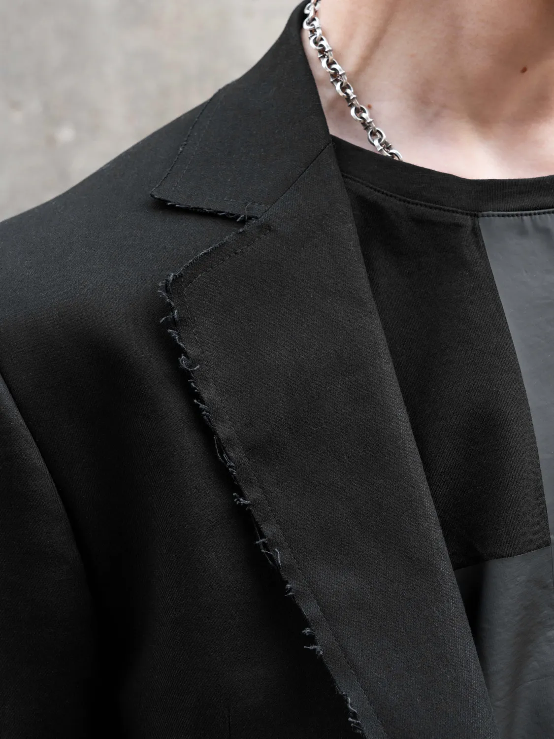 Enrage Worn Blazer sacou negru bumbac-in
