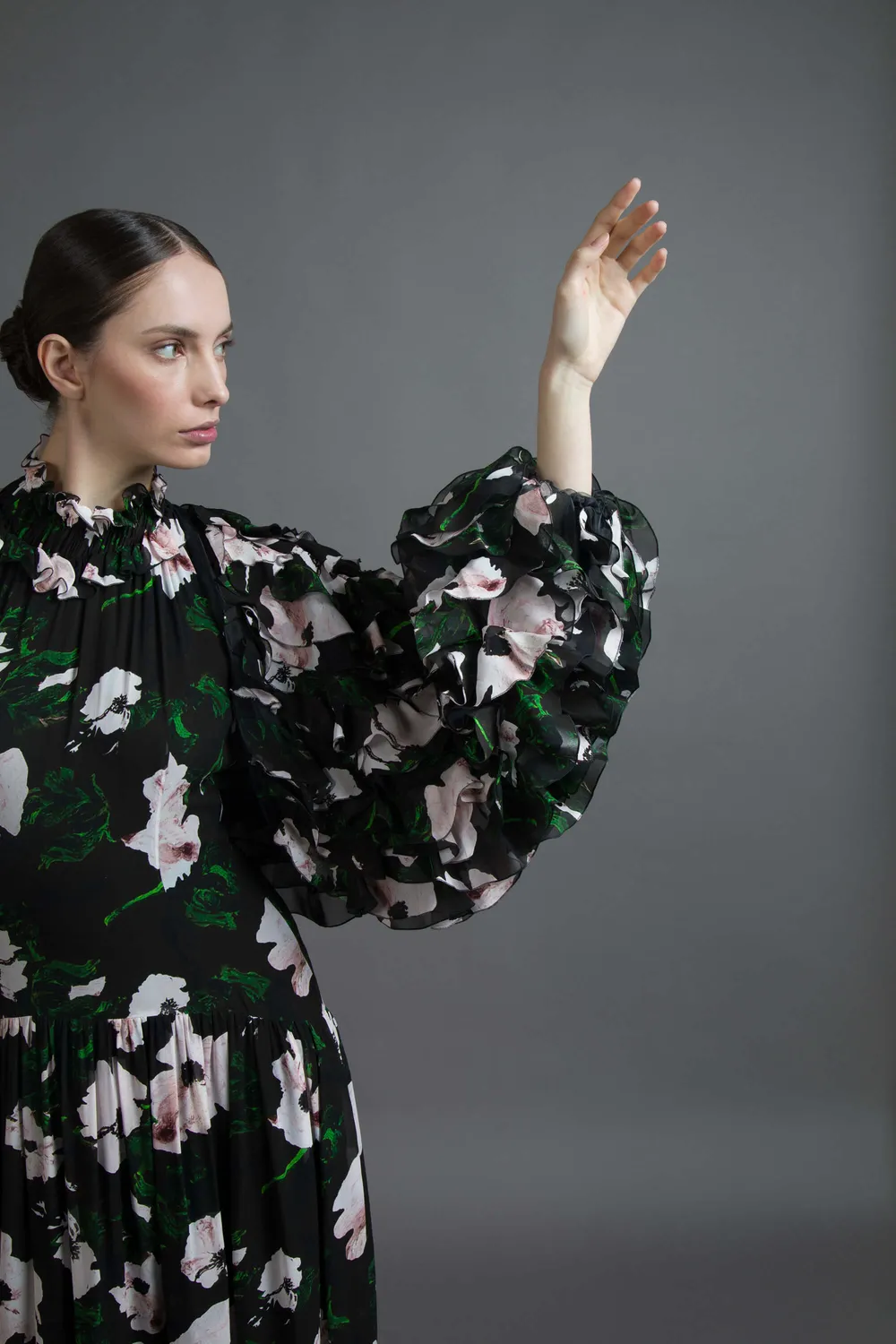 Gattinoni Couture bolero floral vâscoză georgette