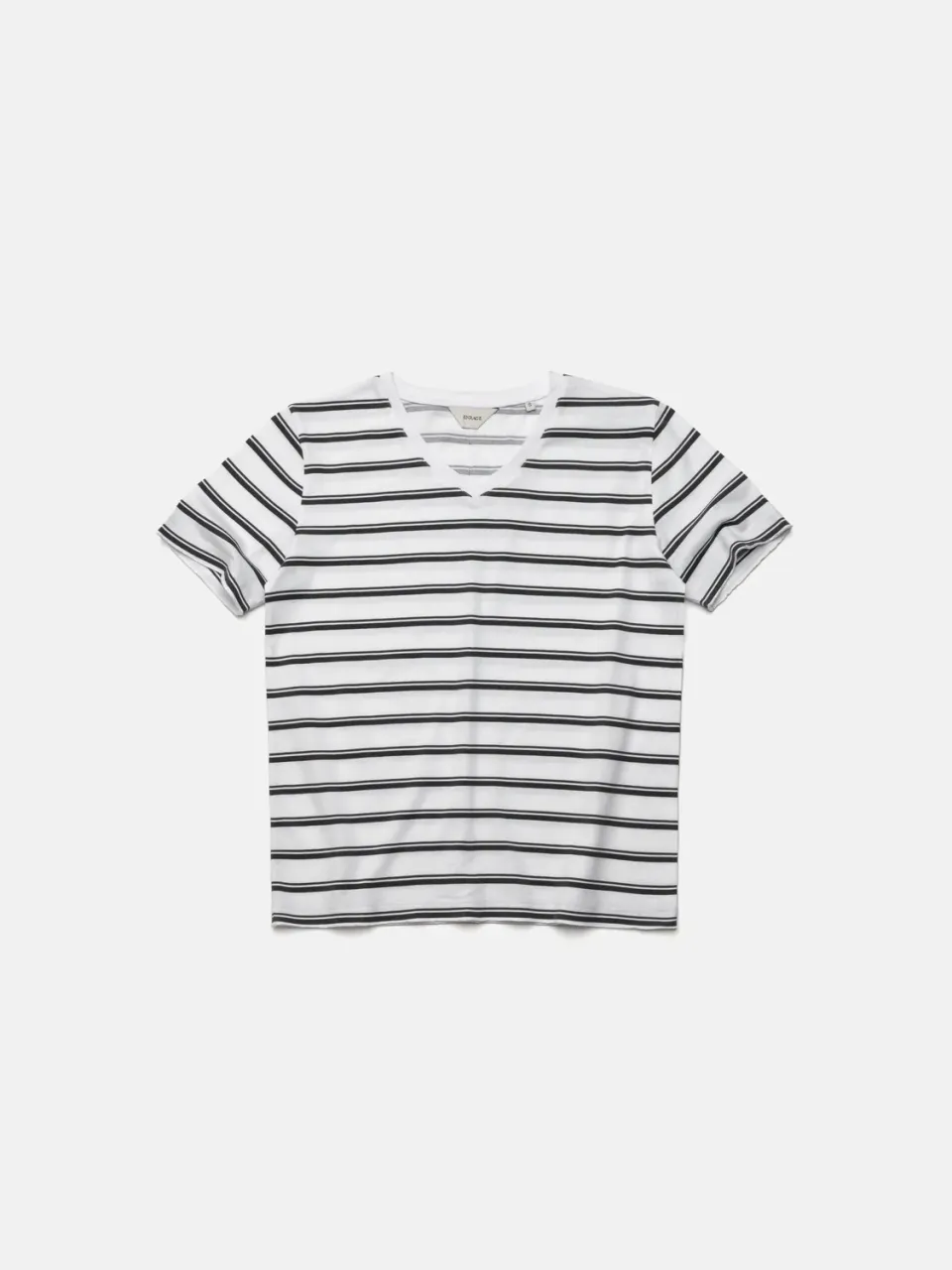 Enrage V-Neck Tee tricou dungi albe bumbac