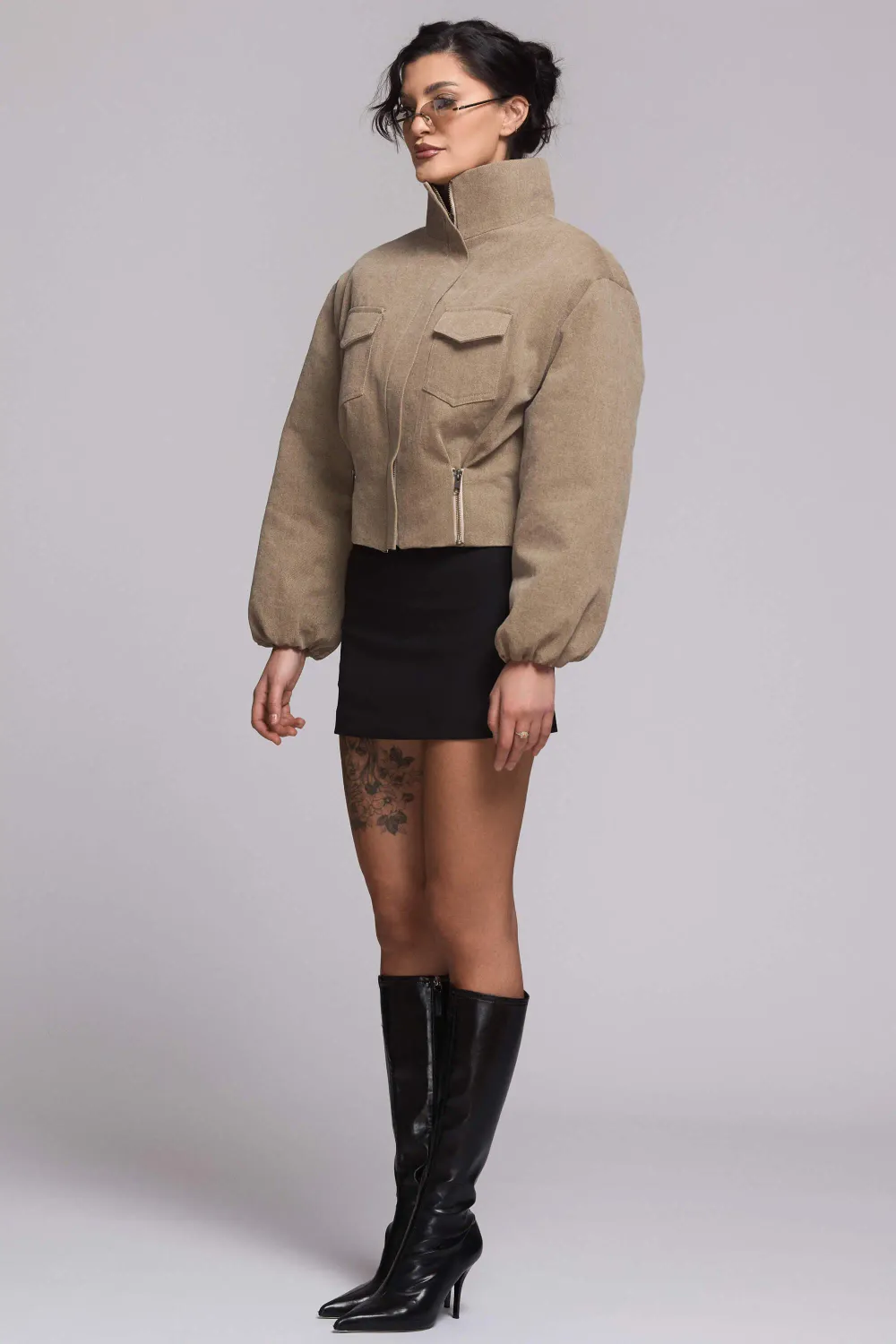 Grama Shop Bomber Denim jacheta khaki bumbac