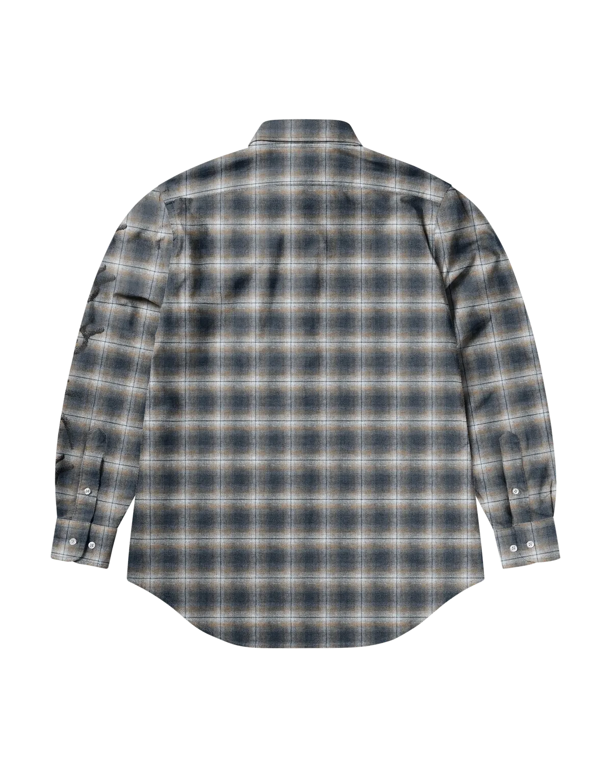 No Problemo Findings Plaid camasa bleumarin maneca lunga