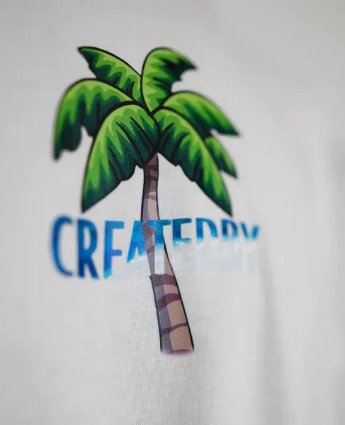 Createdby White Paradise tricou boxy alb bumbac