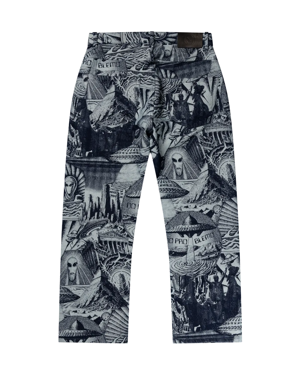 No Problemo Apocalypse Jacquard Bagi Jean blugi albastri bumbac