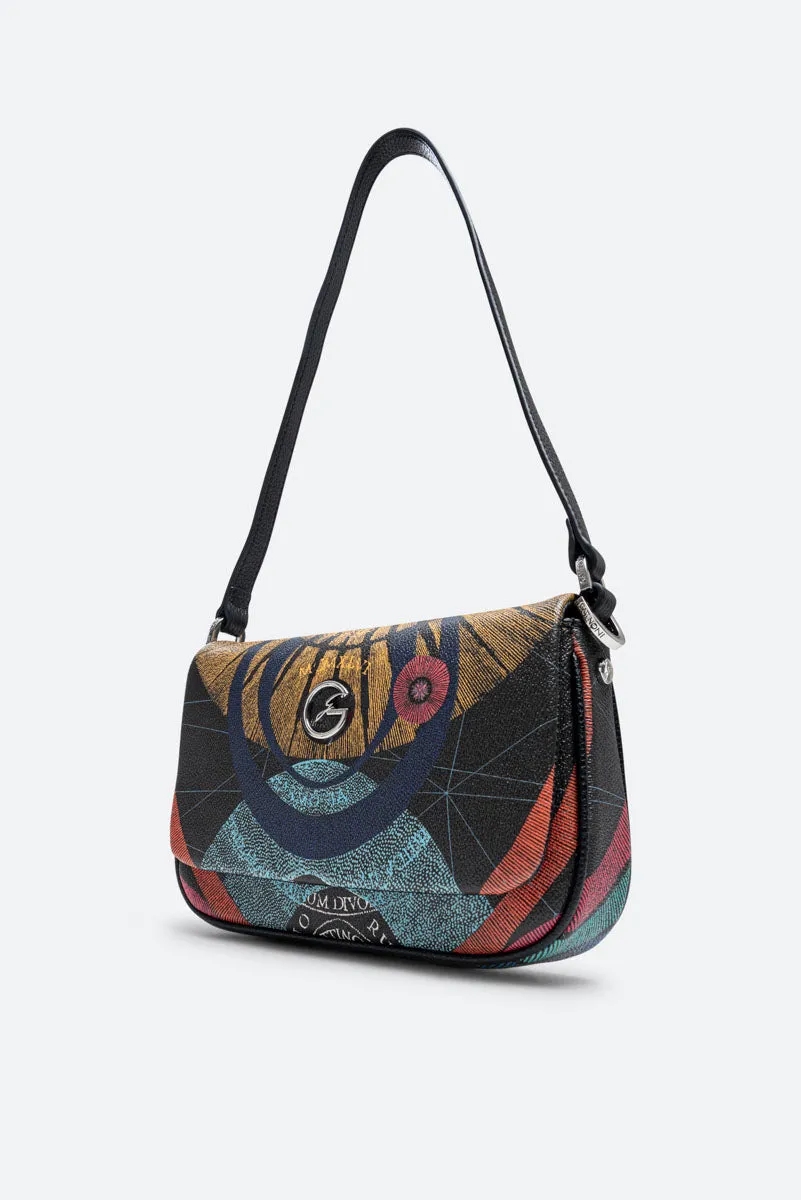 Gattinoni Flap Bag Planetarium Black geanta neagra PVC